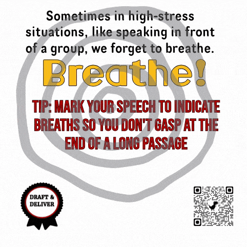 Image indicating breathing when giving a speech